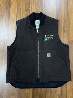 Carhartt Men’s Large Quilted Artic Vest “Dark Brown” V02 DKB Embroidered
